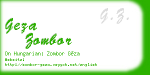 geza zombor business card